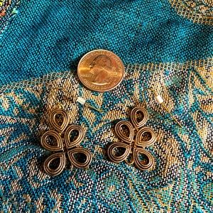 2 pair bronze earrings